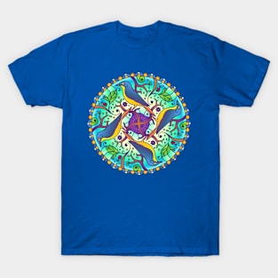 Birds Pattern Abstract Mandala Design T-Shirt